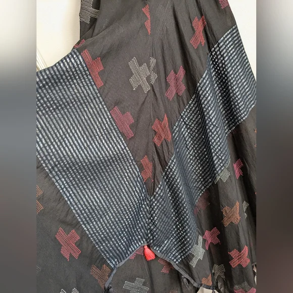 Free People Crossing Paths Pom Tassel Asymmetrical Hem Midi Dress XS - Picture 9 of 16